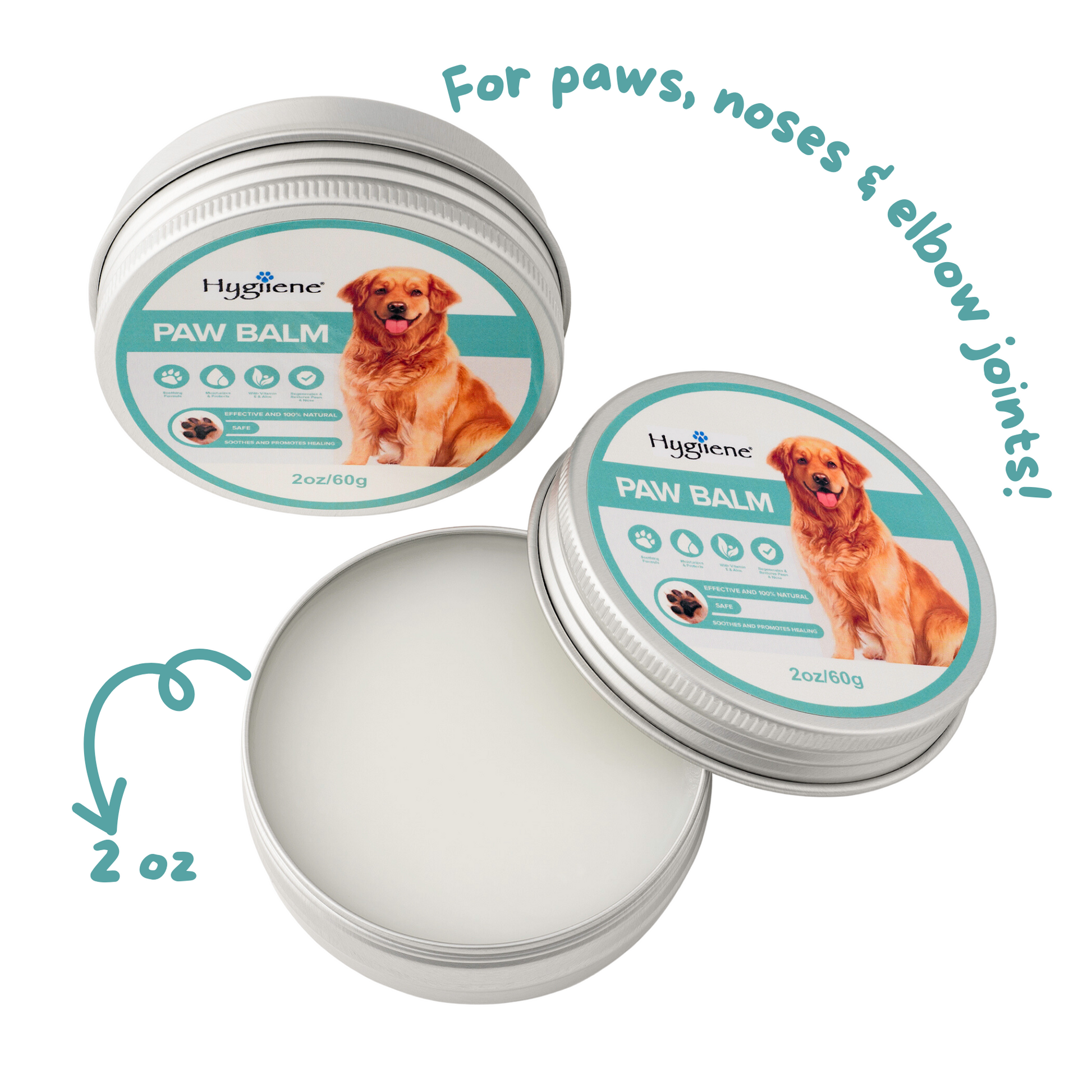 image of open HYGIIENE paw balm container 2 oz
